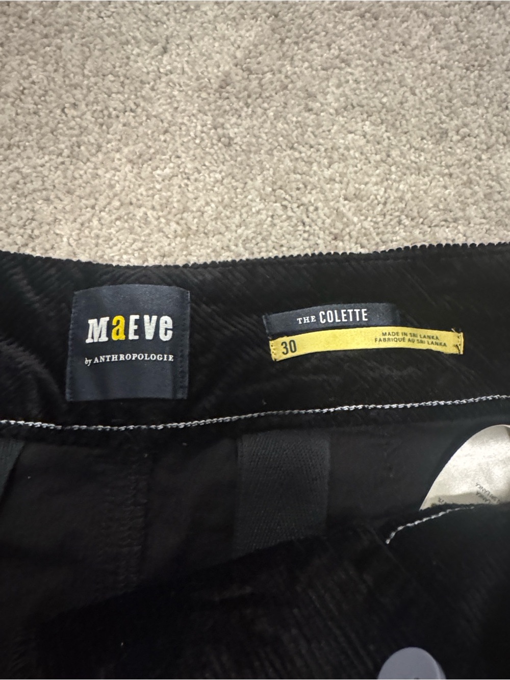 Anthropologie Maeve The Colette Black Corduroy Pants - Picture 5 of 5